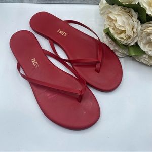 Tkees Sz 9 Red Flip Flop Sandals